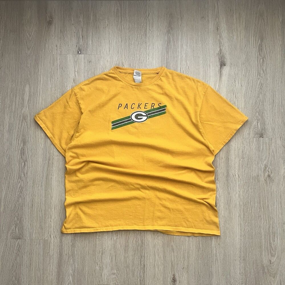 NFL Team Apparel Green Bay Packers NFL Football T-Shirt Men’s XL Yellow NFC